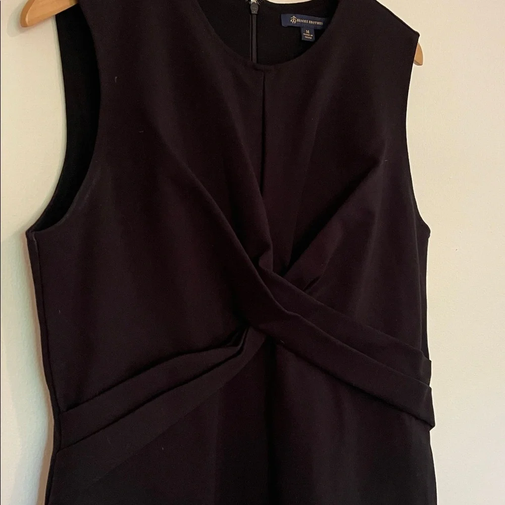 Brooks Brothers Black Sleeveless Twist-Front Sheath Dress | Size 14 | EUC - Picture 3 of 7